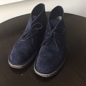 Clark's Navy Suede Desert Boots