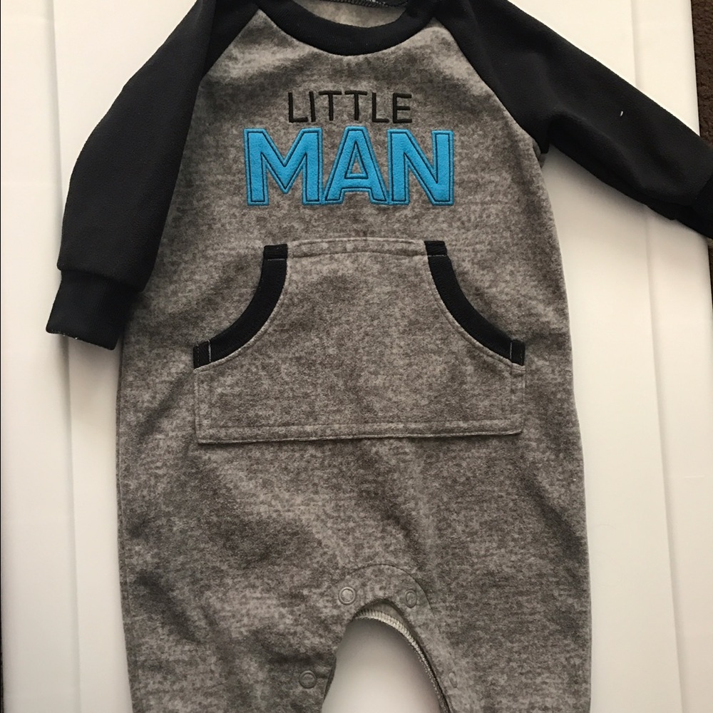Osh Gosh overalls and Little Man one-piece