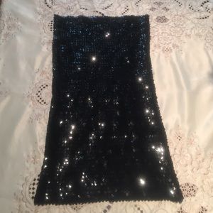 Black Sequined Tube Top
