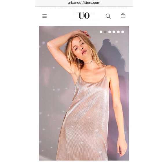 Urban Outfitters Silver Midi Slip Dress - Picture 3 of 4