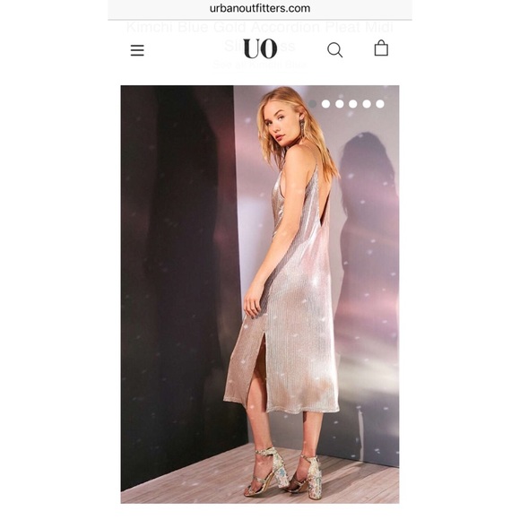 Urban Outfitters Silver Midi Slip Dress - Picture 4 of 4