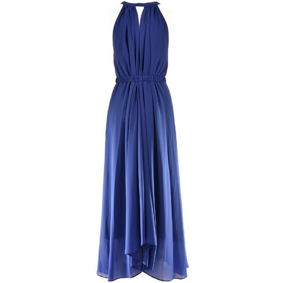 [Belle by Badgley Mischka] cobalt maxi dress