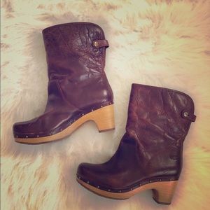Ugg Lynnea Clog Leather Ankle Boots