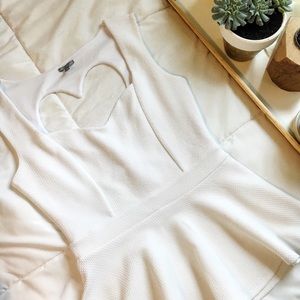 Heart cut-out peplum top