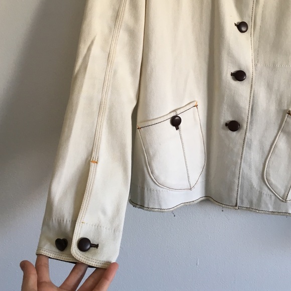 Miu Miu Jackets & Coats Miu Miu White Brown Button Jacket Size 42