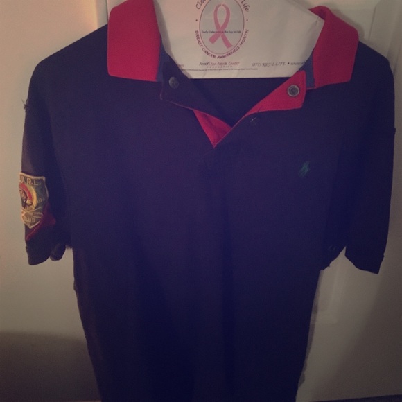 Collared polo with emblem