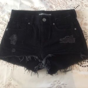 Black High Waisted Jean Shorts