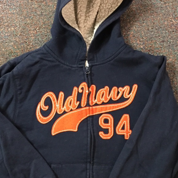 Old Navy Boys Navy Blue Sherpa Lined Sweatshirt