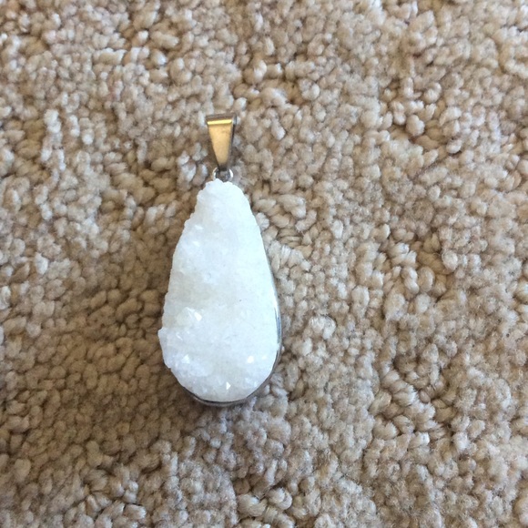 Unique White Druzy Pendant!