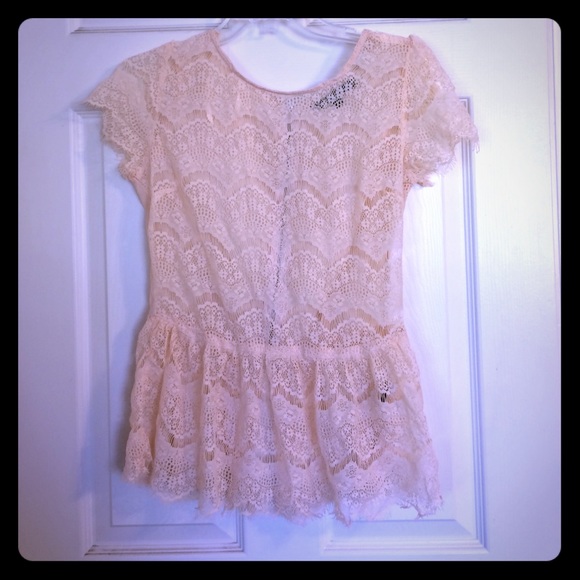 peach lace top