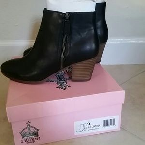 *Sale*Black leather booties - New in box