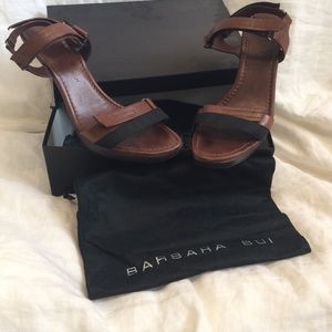 Barbara Bui leather two tone leather sandals