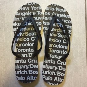 Printed Cities Flip Flops