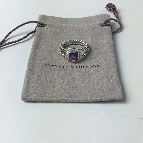 Petite Albion Ring and chain with Amethyst