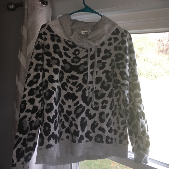 cow neck cheetah print sweater