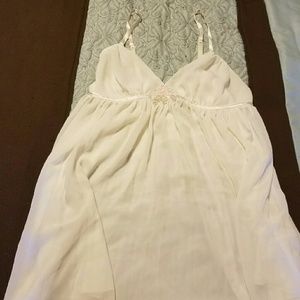 White flowy nightie with pink flowers