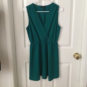 Emerald green sleeveless dress