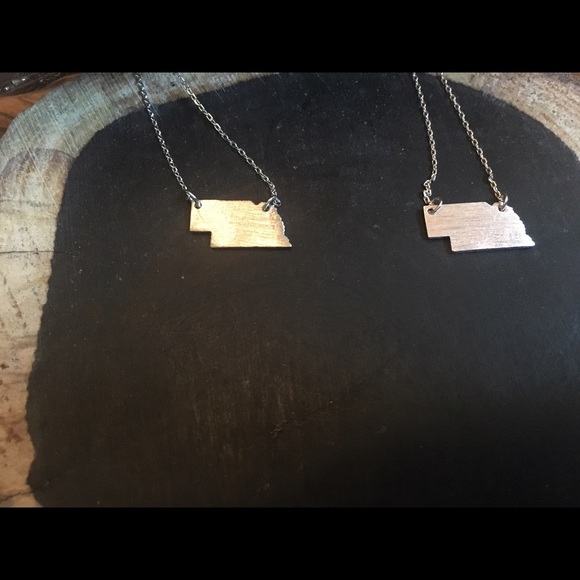 Dainty Rose Gold Nebraska State Necklace