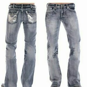 Cowgirl Tuff sequin pocket jeans size 29x35
