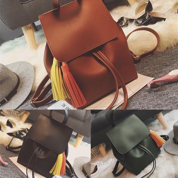 Vegan leather backpack