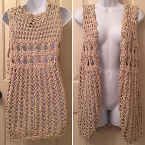Lucky Brand crochet vest M