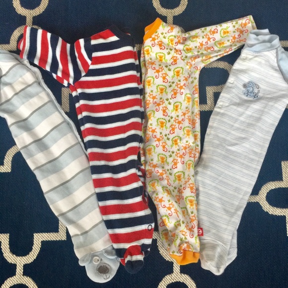 (4) Newborn Footed Pjs