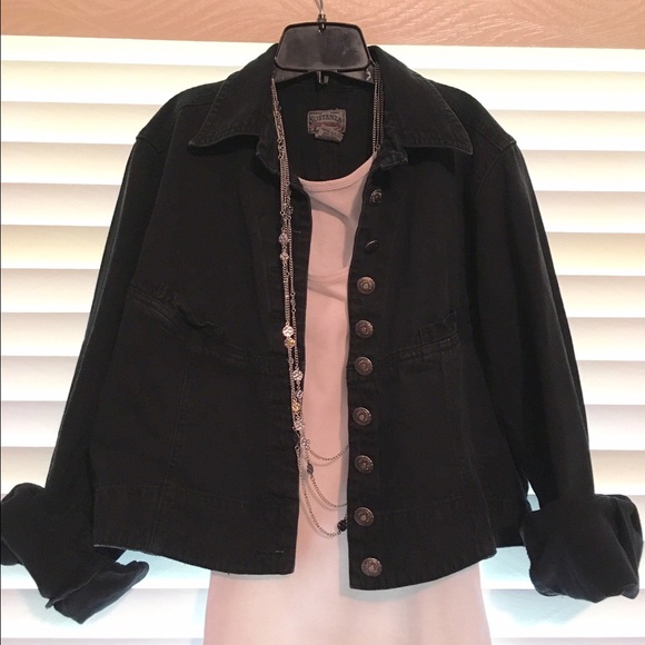 Vintage 80s black denim jacket