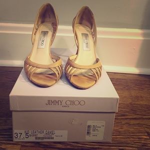 Jimmy Choo Camel Leather Heels