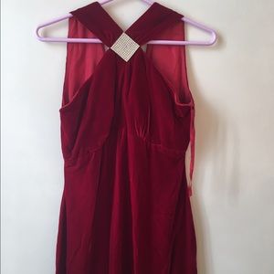 Beautiful Vintage Red Velvet Dress Rhinestone Sz 2