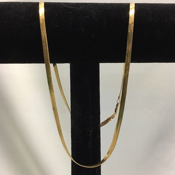 18K gold plated herringbone chain - Picture 1 of 4