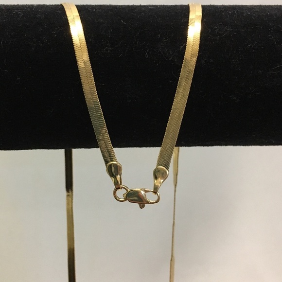 18K gold plated herringbone chain - Picture 3 of 4