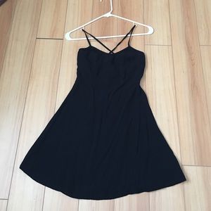 Strappy open back little black dress