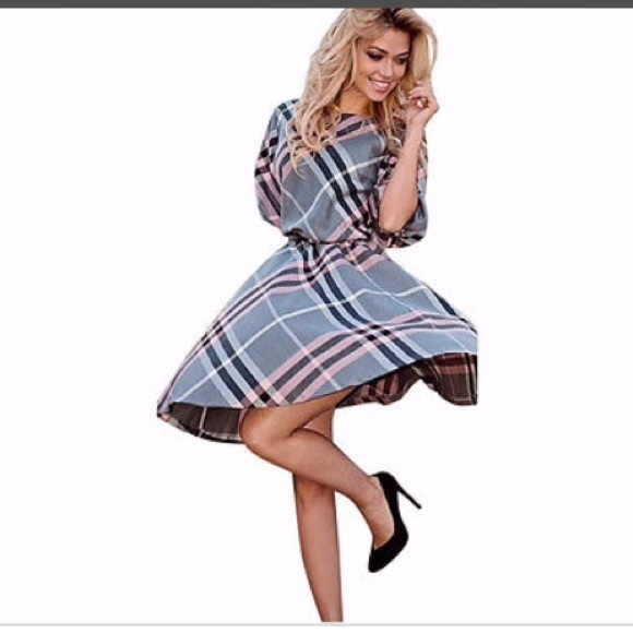 Gorgeous Pink, Black, and Gray Plaid Dress❤️ - Picture 3 of 4