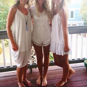 White Floral Lace Romper