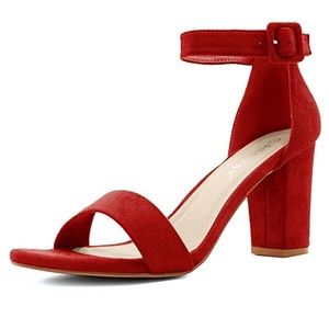 Allegra K chunky heel ankle strap sandals