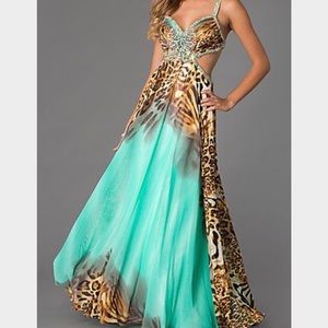 Blue leopard dress
