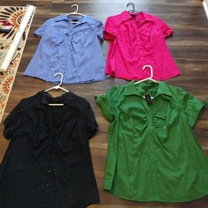 Bundle 4-pack Lane Bryant short-sleeve dress shirt