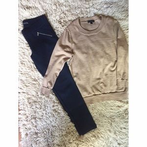Zara skinny navy blue zipper Jeggins