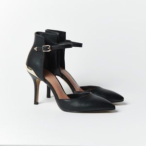 Enzo Angiolini, Heels, Ankle Strap, Silver Accents