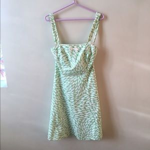 Cute Little Leaf Pattern Sun Dress Sz 4 Cotton