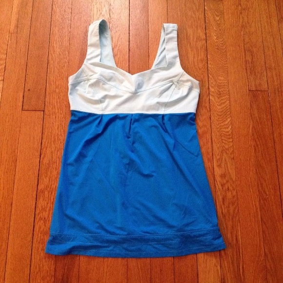 Lululemon drawstring waist double blue tank top - Picture 2 of 4