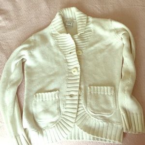 button up off-white cardigan