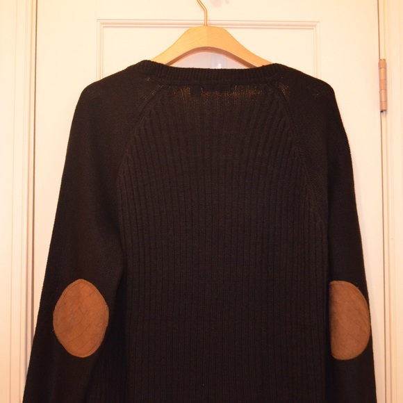 Oversized Black Cardigan with Elbow Pads