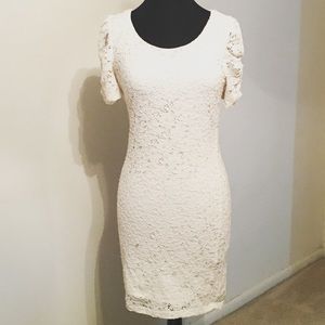 Cream crochet lace dress