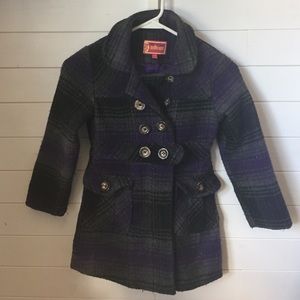 Dollhouse girls plaid peacoat