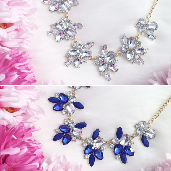 "Anya" Necklace || Clear Crystal Statement - Picture 4 of 6