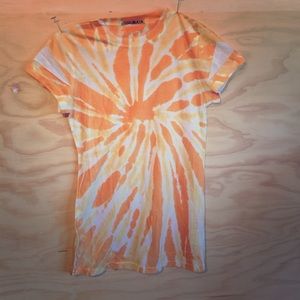 Orange and yellow tie dyed t-shirt