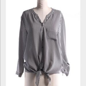 Grey and white Joie silk button up
