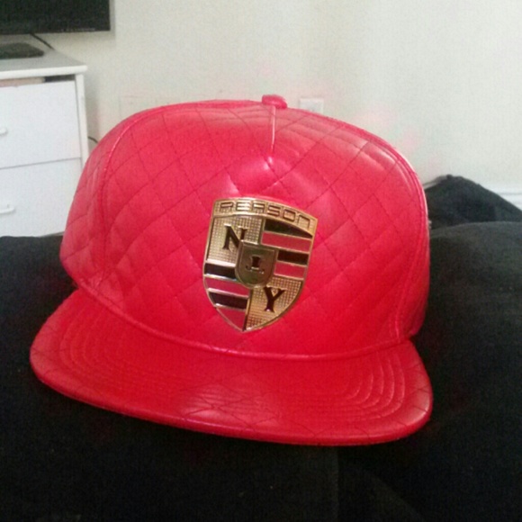 All red leather hat