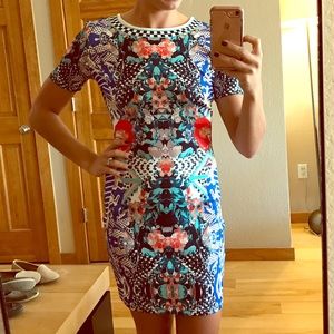 Colorful patterned mini dress
